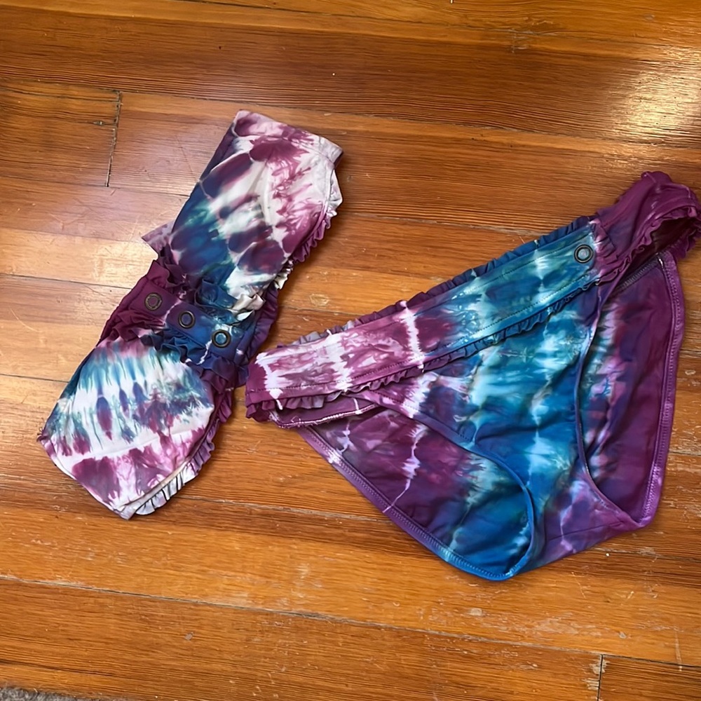 Tie Dye Strapless Bikini